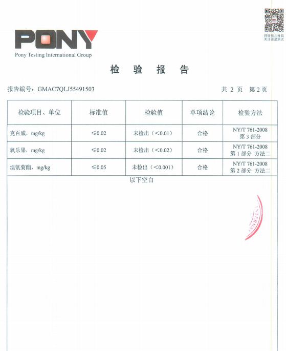 遵義市播宏獼猴桃果業(yè)有限公司檢測報告