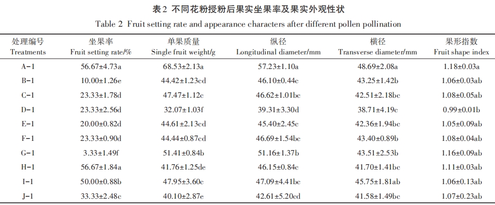 獼猴桃雄花特性與授粉果實性狀相關(guān)性研究